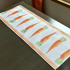 36"L Farmhouse Garden Homegrown Vegetables Veggies Carrots Table Runner New